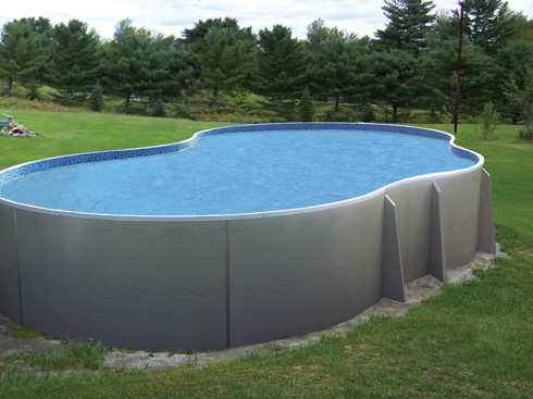 free form above ground pool